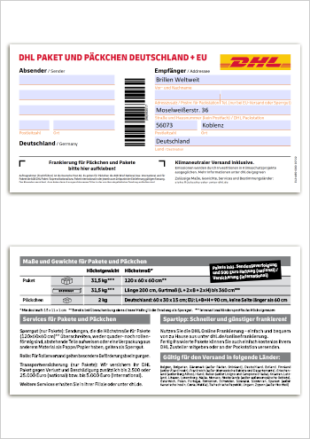 DHL-Paketaufkleber