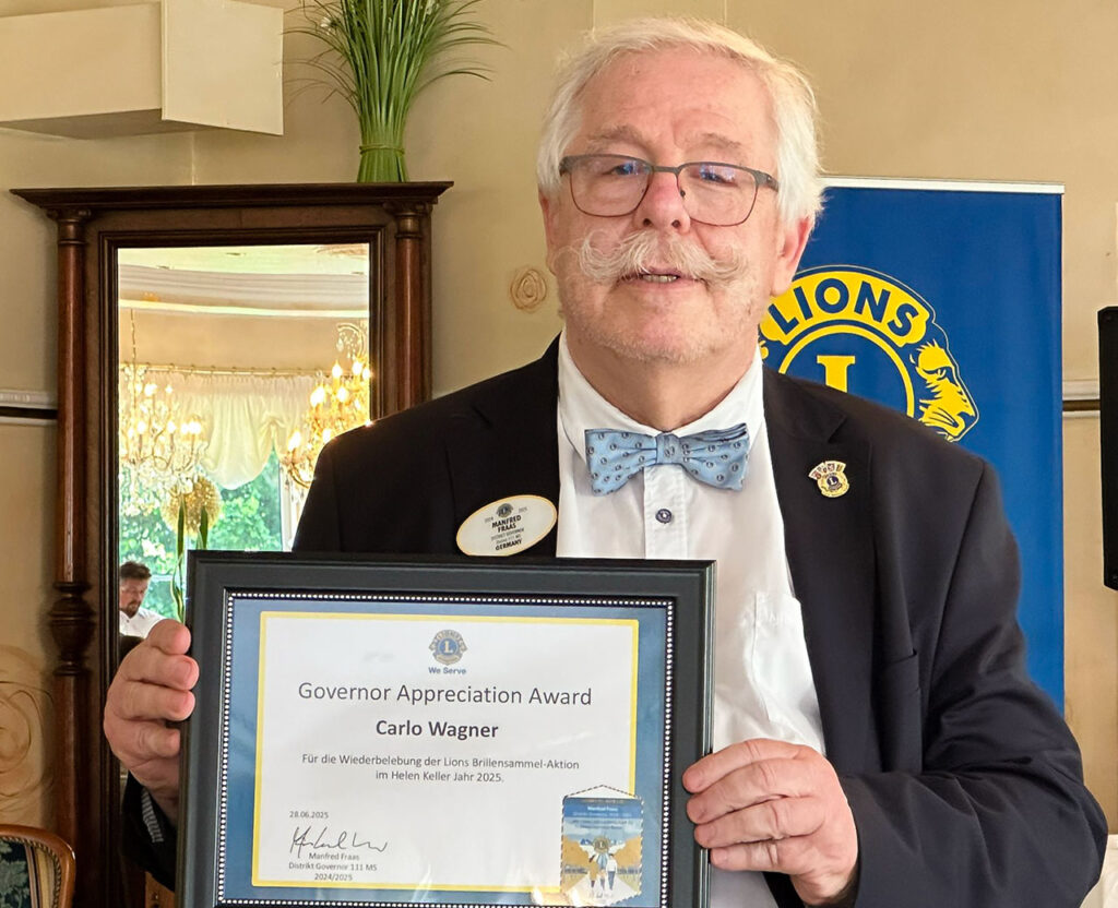 Governor Appreciation Award für Carlo Wagner