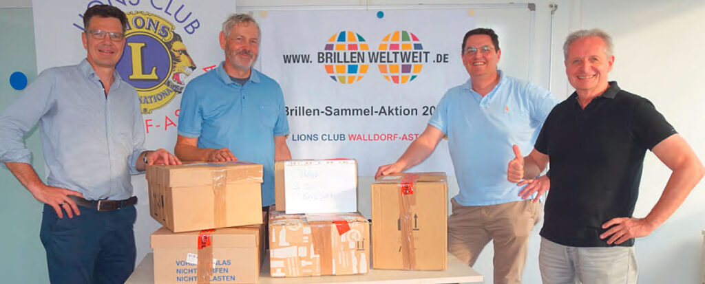 Erfolgreiche Sammlung für mehr Sehkraft weltweit (v.l.n.r.): Alexander Wessendorf, Peter T. Rasper, Johannes U. Horter und Joachim Beigel. Foto: JES